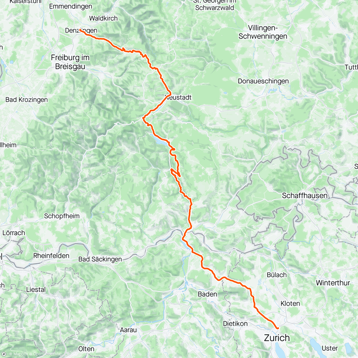 Map of the activity, Rückfahrt von der SOLA bis nach Denzlingen