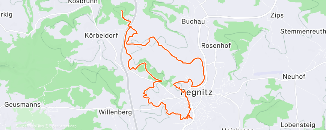 Map of the activity, Traillauf am Nachmittag