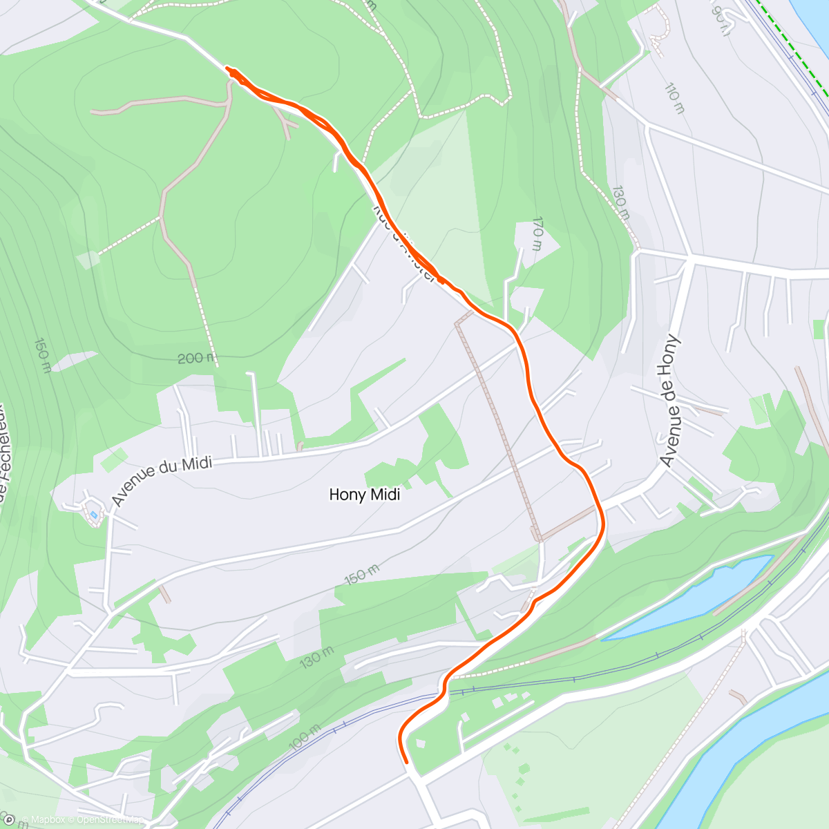 Mapa de la actividad, Marche à pied dans la Roche aux faucons