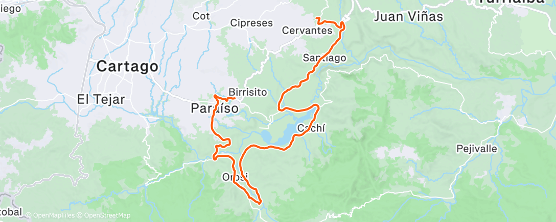 Map of the activity, Ciclismo