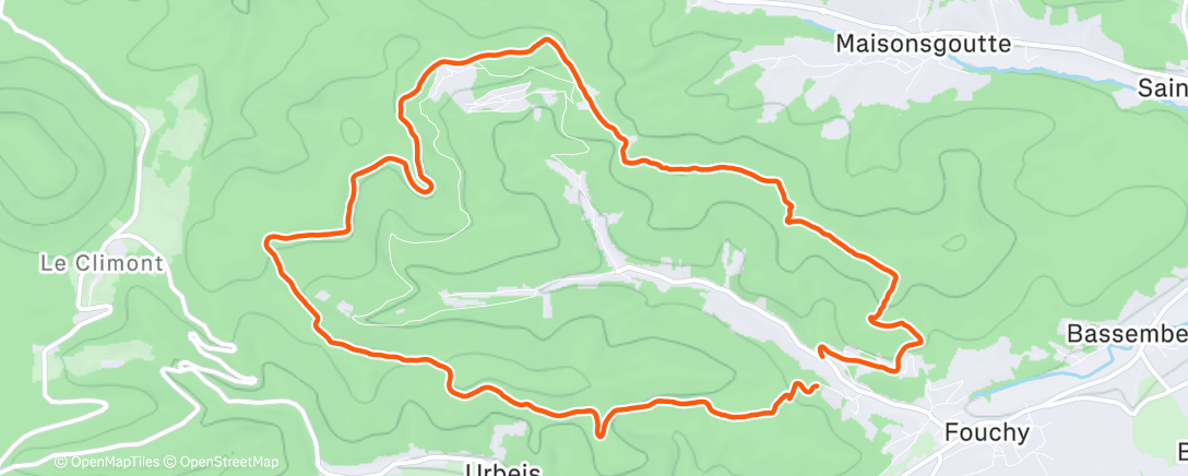 Map of the activity, Trail dans l'après-midi