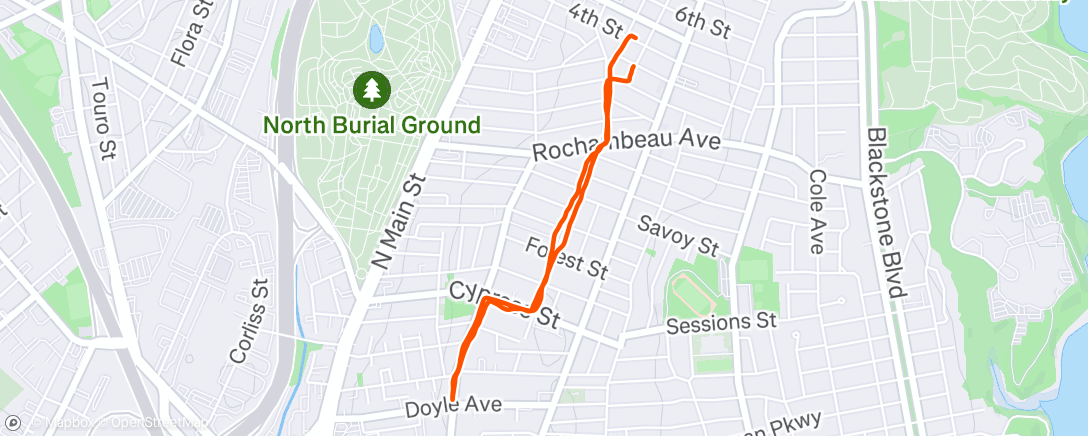 Map of the activity, Lunch Run