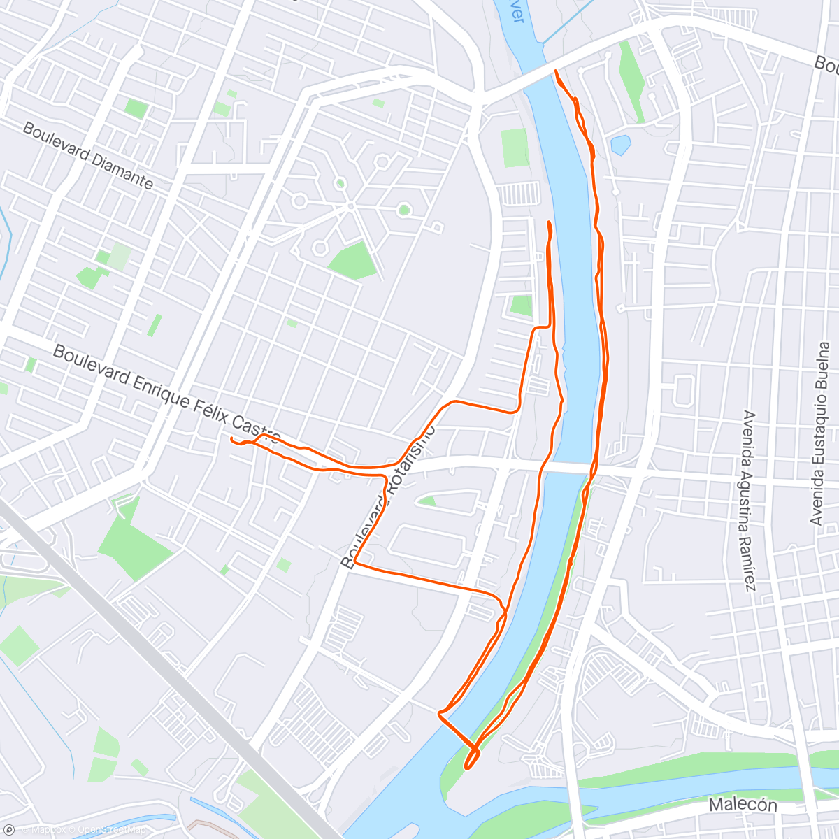 Mapa da atividade, Caminata por la tarde