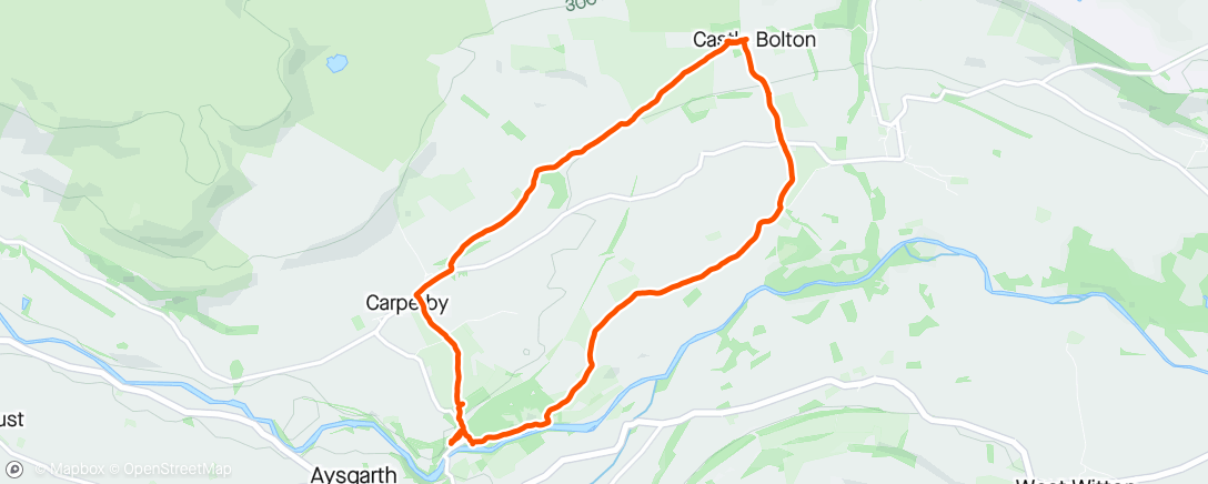 Map of the activity, Walking in the Dales via Agarth Falls and Bolton Castle