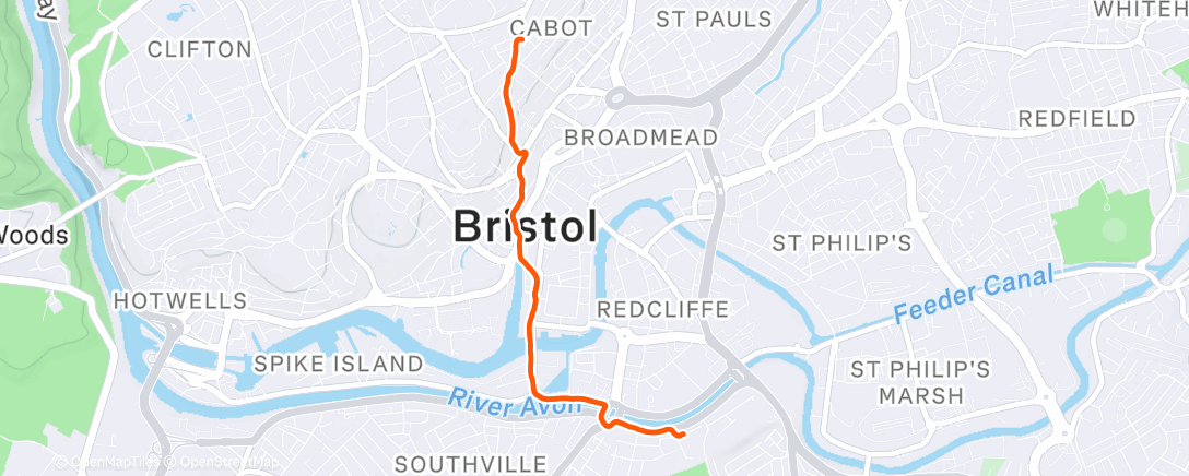 Map of the activity, Morning Run