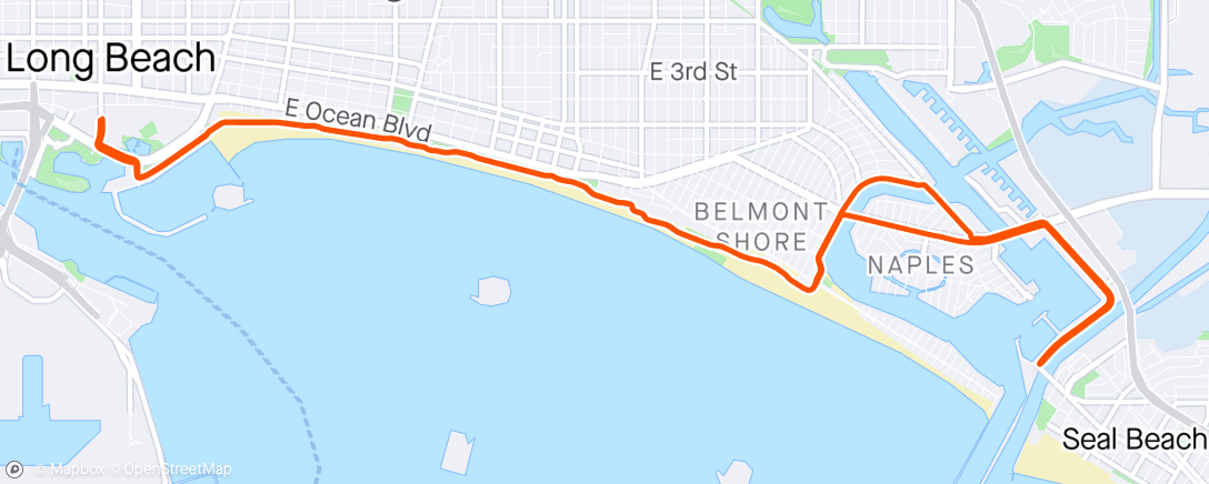 Map of the activity, Long Beach for Zwift Week 🌴🧡