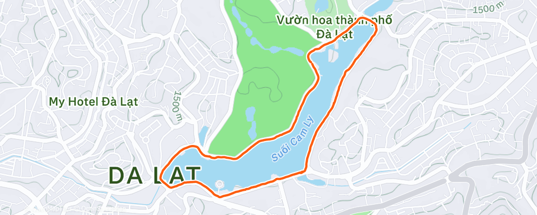 Map of the activity, Afternoon Run