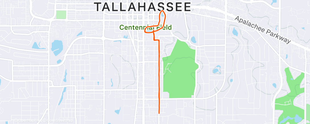 Map of the activity, Evening Run