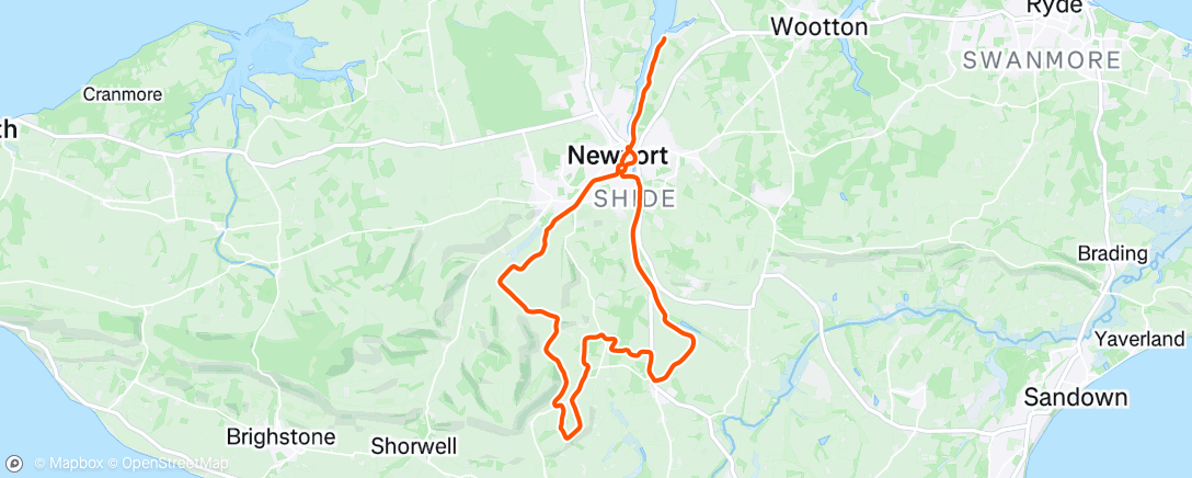 Map of the activity, Wednesday ride.