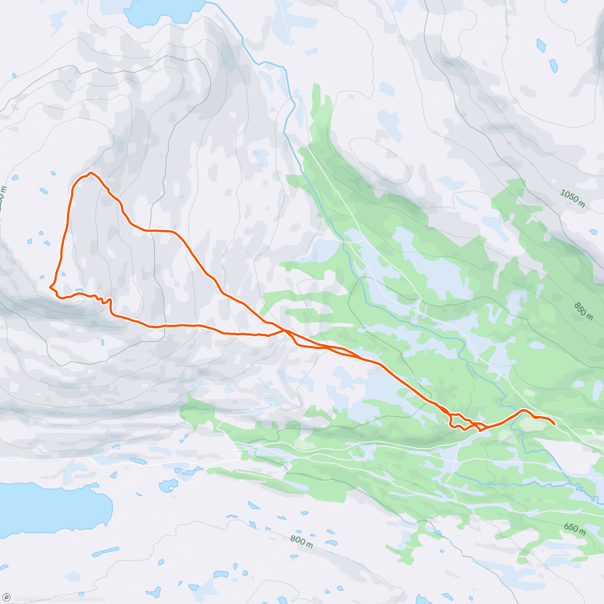 Map of the activity, Topptur: Høa