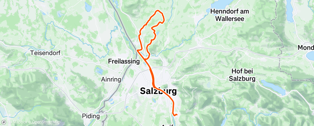 Map of the activity, Chill ride in Salzburg 🐂🌳