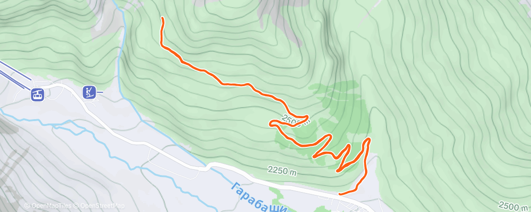 Map of the activity, Afternoon Hike