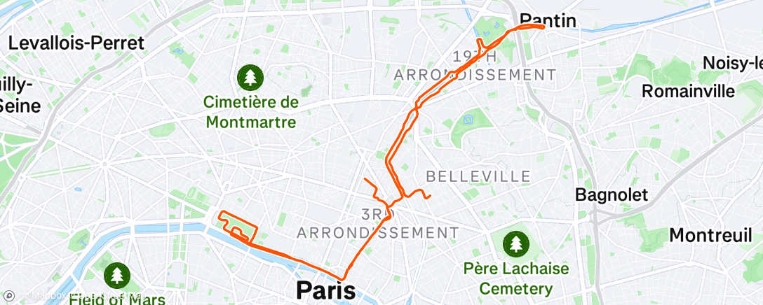 Map of the activity, Morning Run