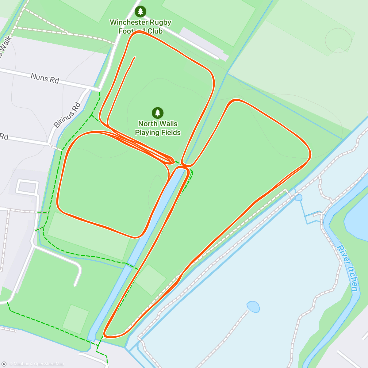 Map of the activity, Winchester Christmas ParkRun