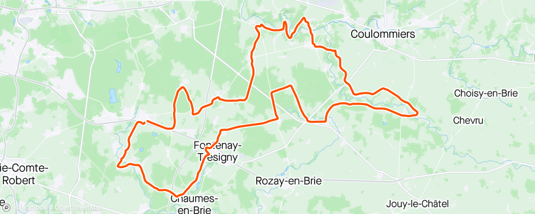 Map of the activity, Randonnée cyclo de Tournan avec Jb