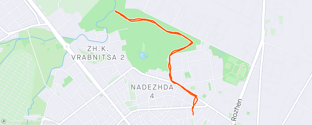 Карта физической активности (Night Run)