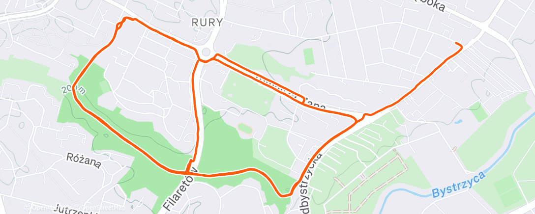 Map of the activity, Evening Run