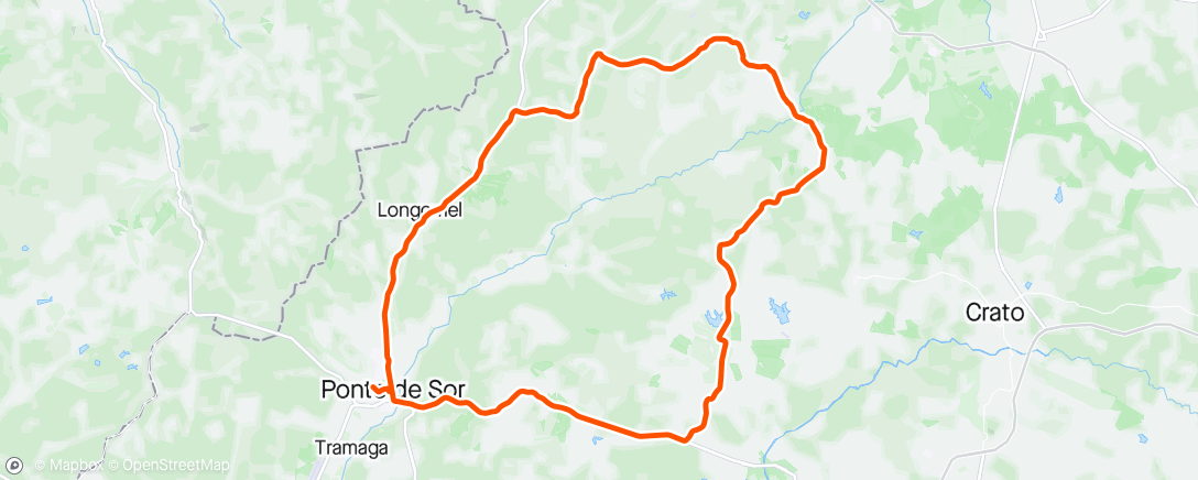 アクティビティ「Volta de bicicleta de gravel matinal」の地図