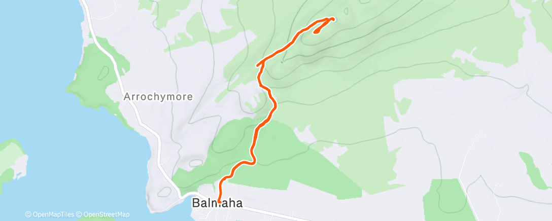 Map of the activity, Afternoon Hike