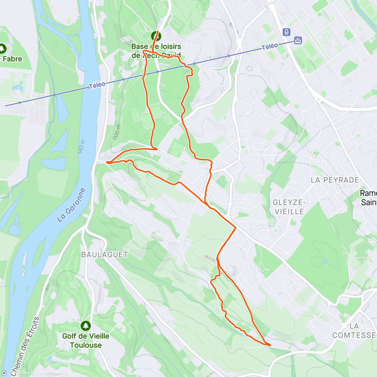 Mapa de la actividad, Trail en soirée