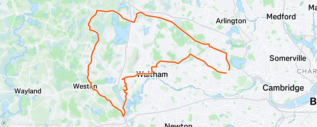 Map of the activity, Afternoon Ride