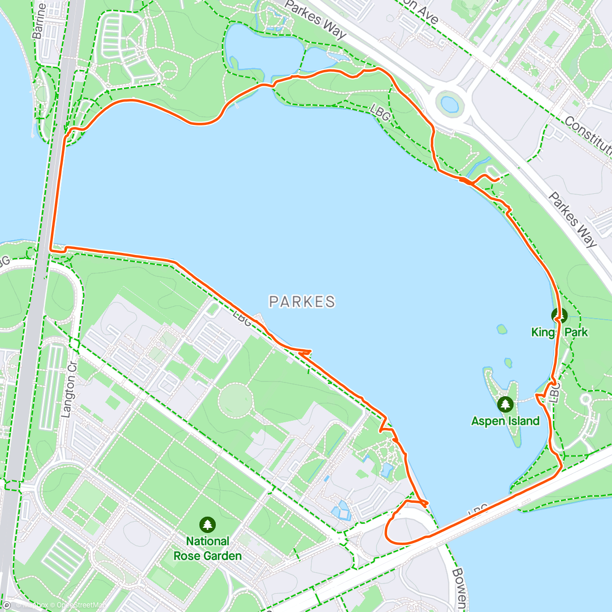 Map of the activity, Tuesday walk