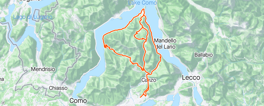 Map of the activity, Lago di Como