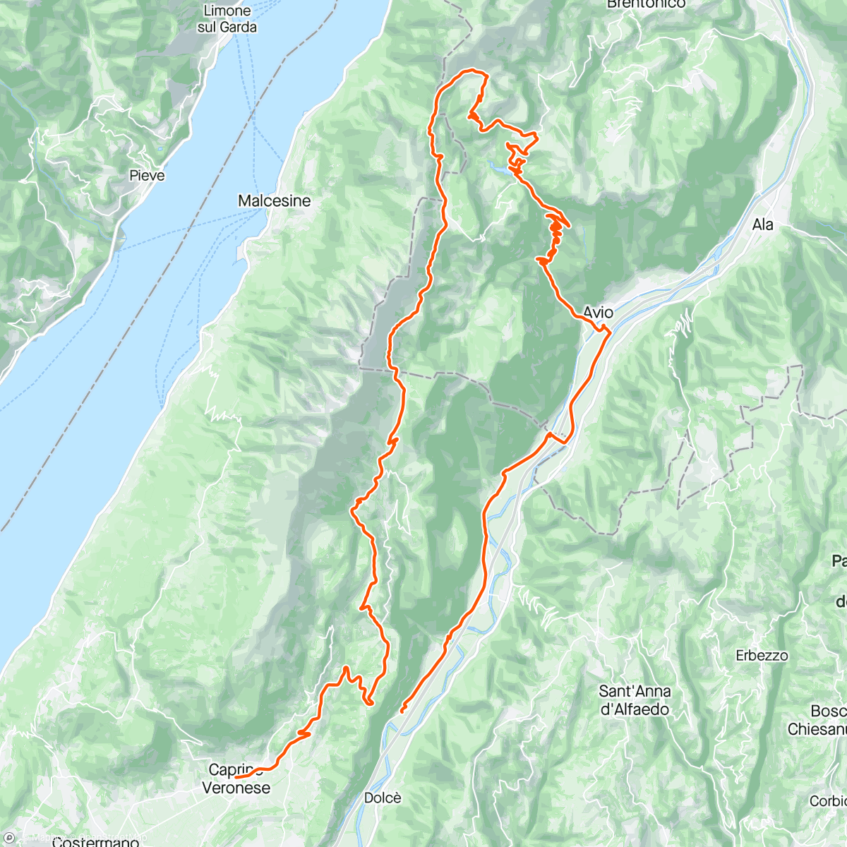 Map of the activity, MONTE BALDO: Veneto: ☠️☠️Hors Catégorie: It’s awhile since I’ve done a single 1700M climb!!