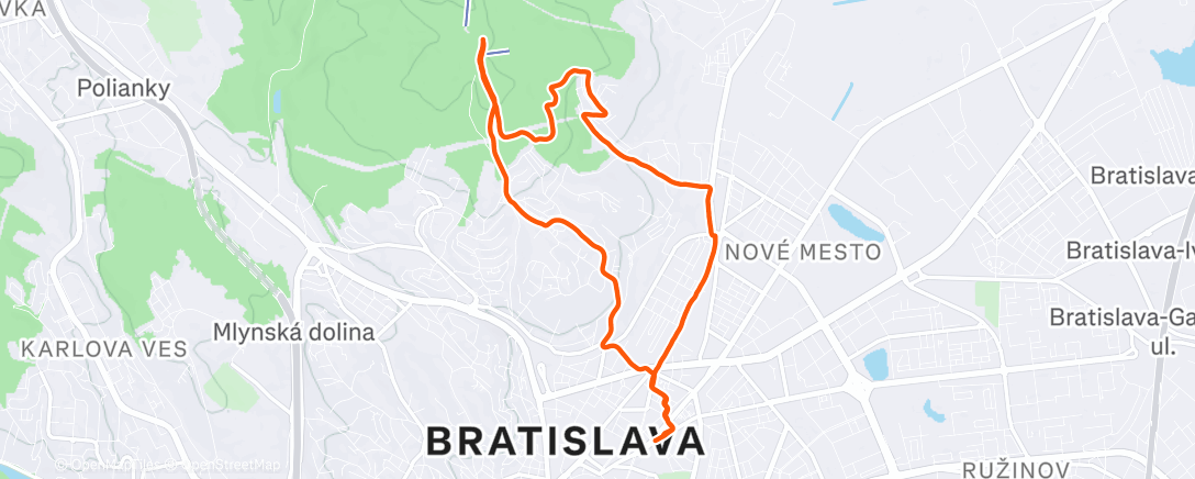 Map of the activity, Na Kamzik cez Sliacsku, zbeh po Karpatskej