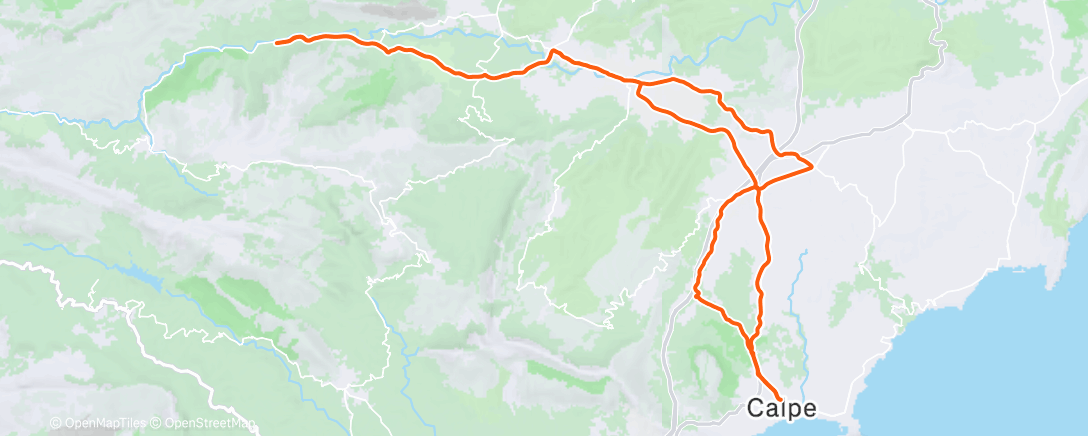 Map of the activity, Andar en bicicleta