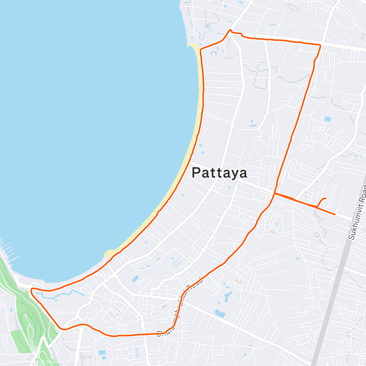 Map of the activity, Pattaya Run