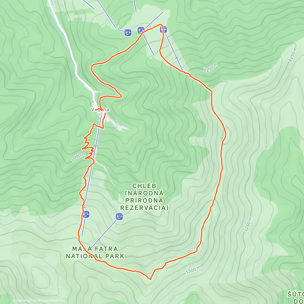 Map of the activity, Morning Hike