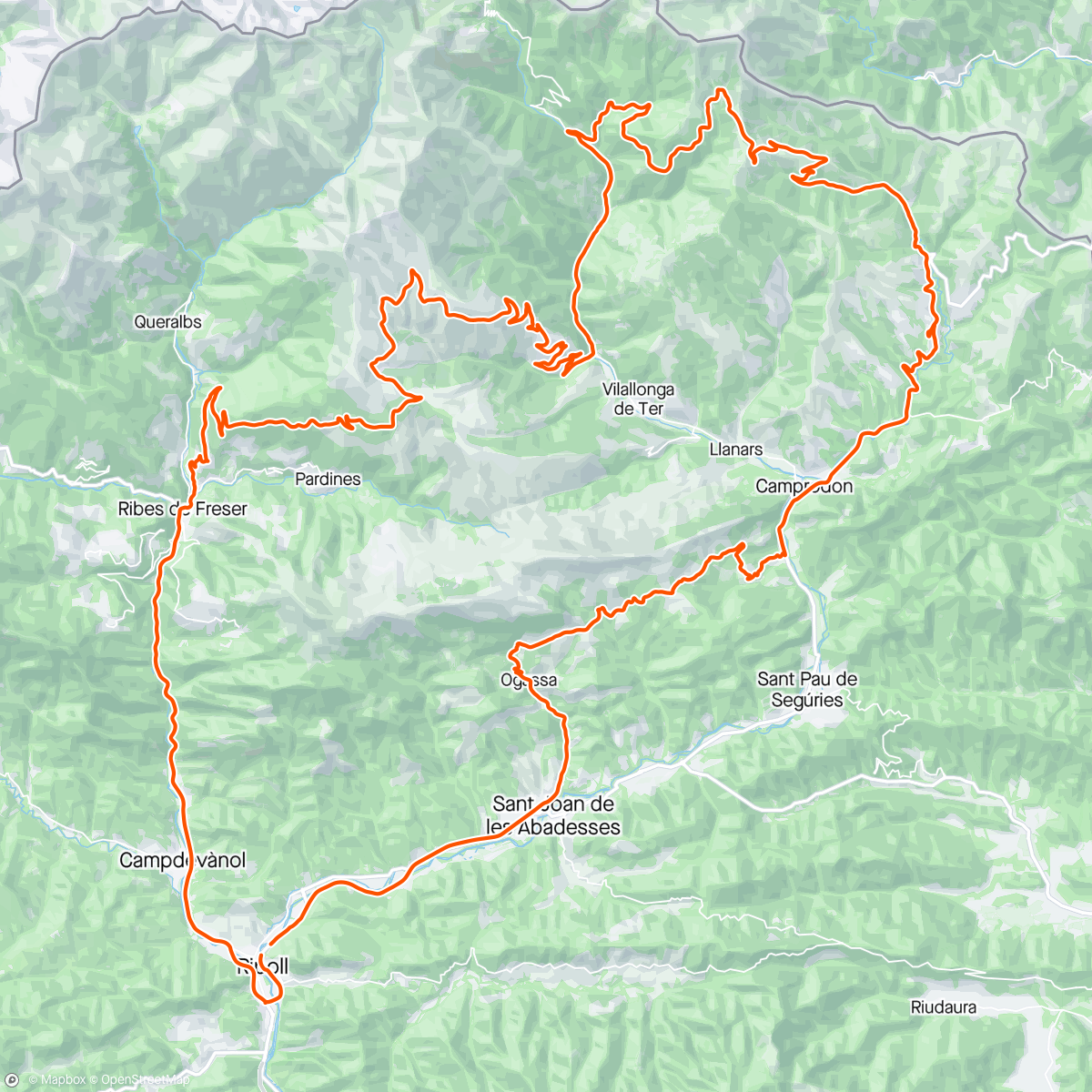 Map of the activity, Ruta gravelera por las cabeceras del Freser y el Ter. Espectacular 😍🚴👌