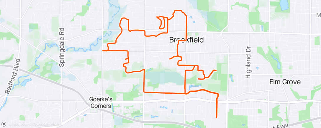 Mappa dell'attività Afternoon Ride rollin around Brookfield shaking off conference induced narcolepsy ….😴😴🥱😴