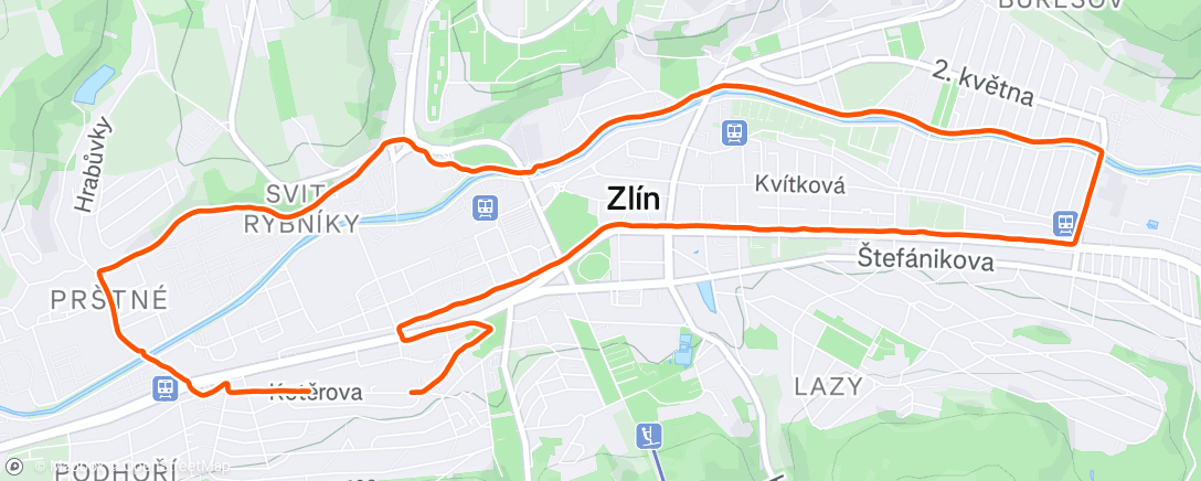 Map of the activity, Evening Run