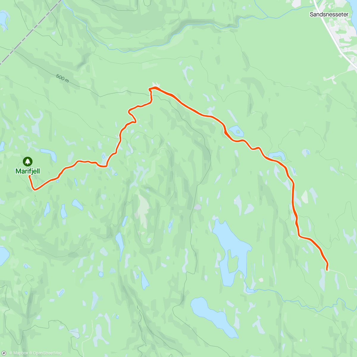 Mapa da atividade, Nordåsen - Marifjell nykjørte løyper og flotte forhold