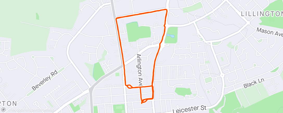 Map of the activity, Run 2 mins Walk 1 min