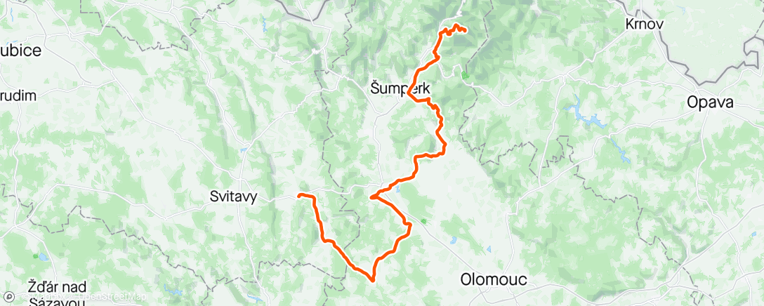 Map of the activity, Czech tour day 3