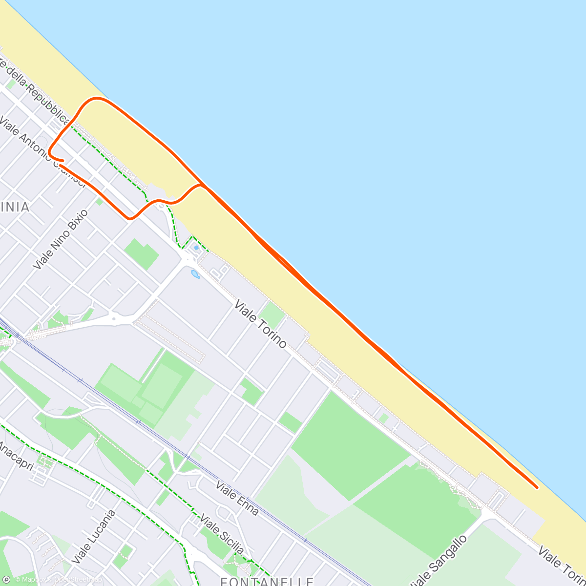 Map of the activity, Beach yog