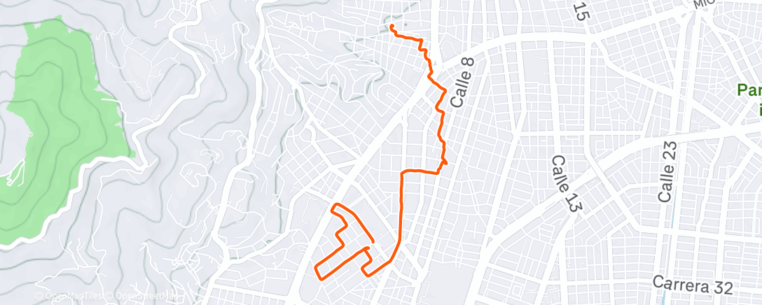 Map of the activity, Caminata de tarde