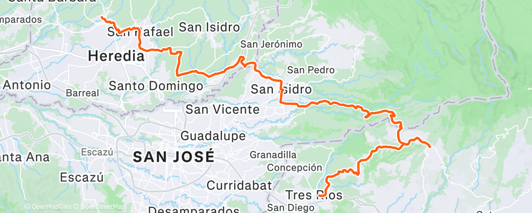 Map of the activity, Llano grande