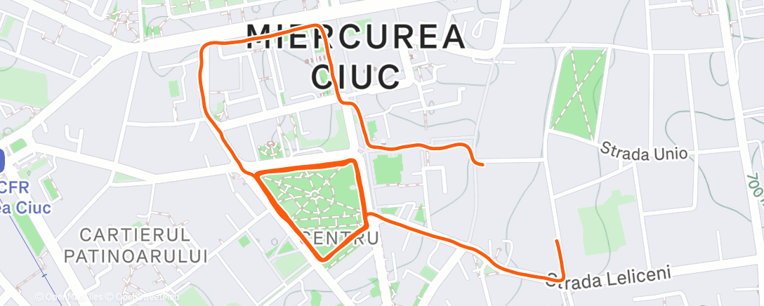 Map of the activity, Afternoon Run