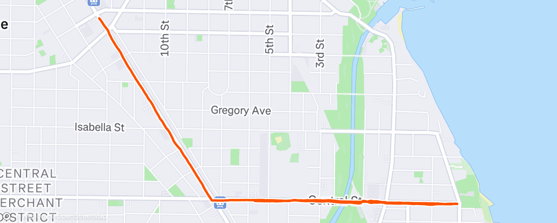 Map of the activity, Afternoon Run