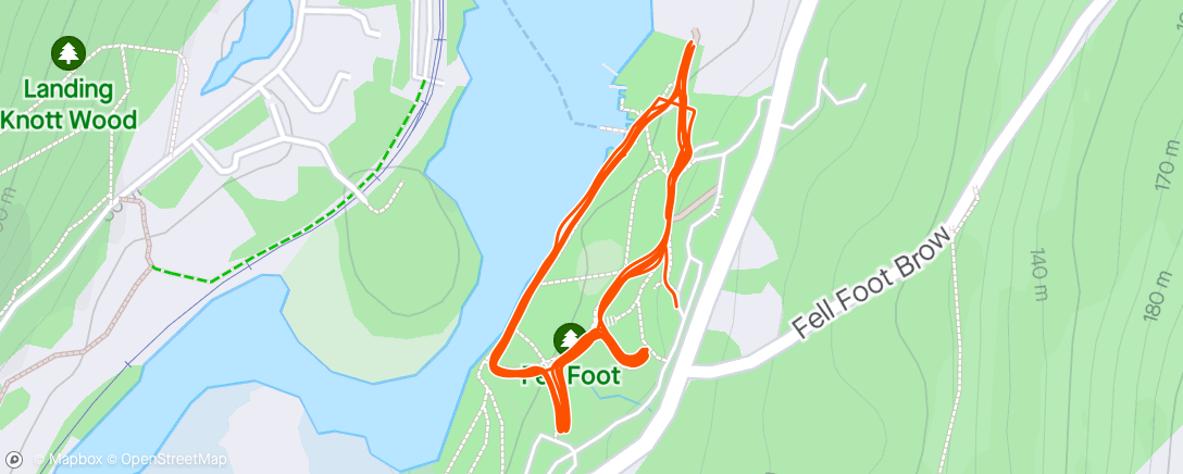 Map of the activity, WU, Fell Foot Parkrun, CD
