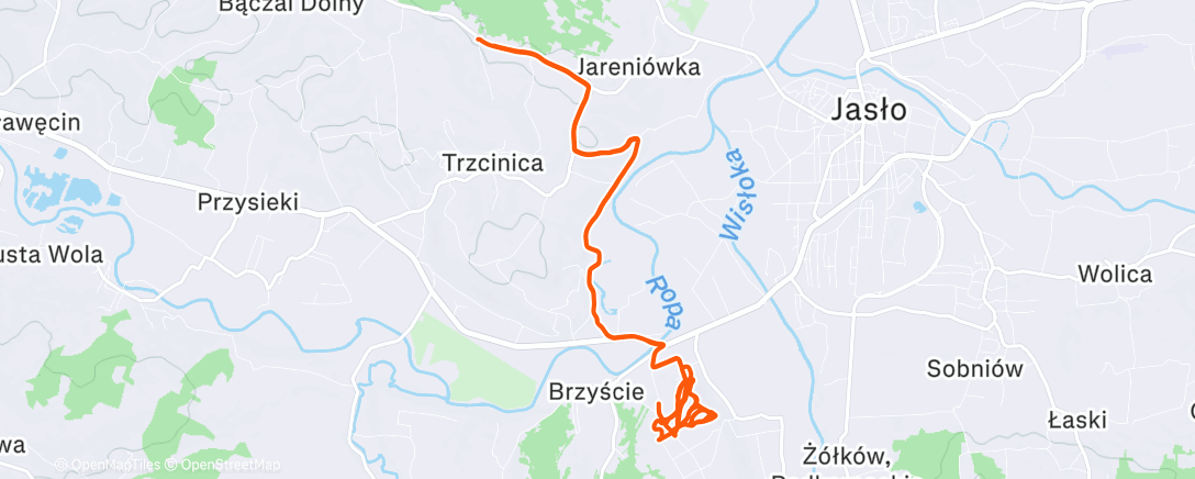 Map of the activity, Lunch Mountain Bike Ride