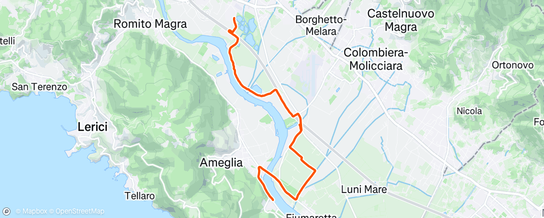 Map of the activity, Bocca di Magra - Sarzana