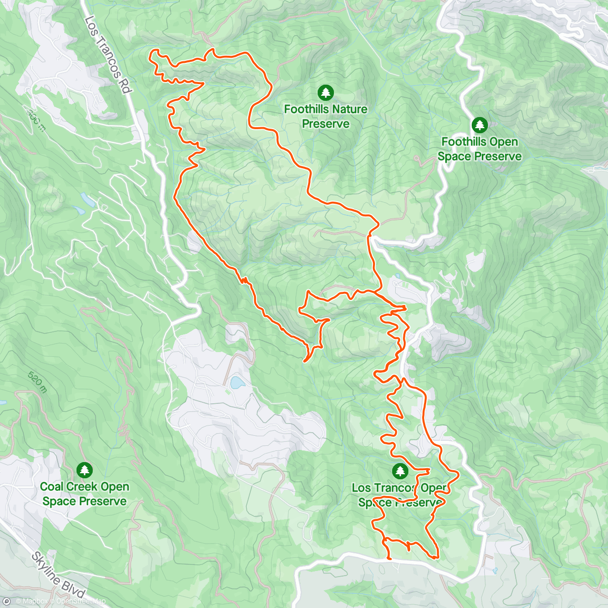 Mapa da atividade, Los Trancos wildflowers