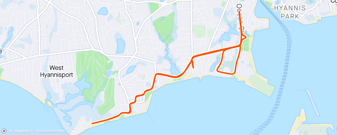 Map of the activity, Riding to the ferry to Nantucket