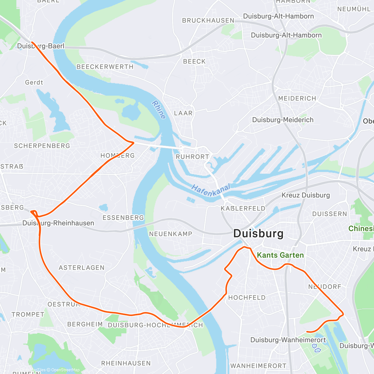 Map of the activity, ROUVY - IRONMAN 70.3 Duisburg
