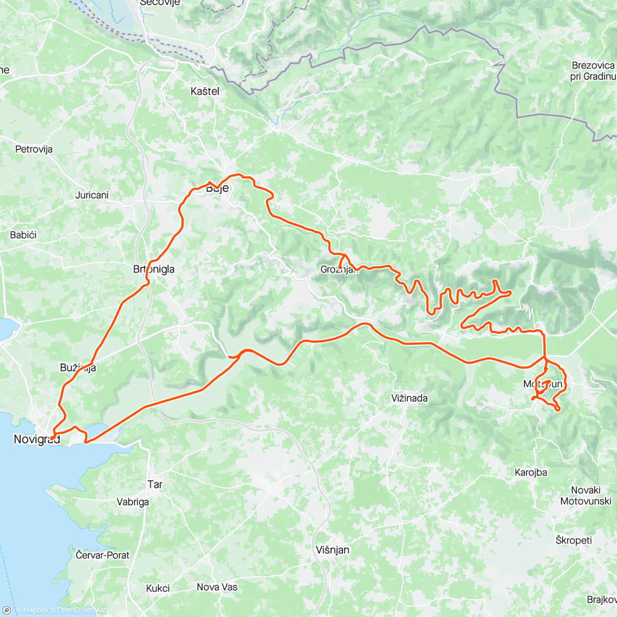 Map of the activity, Parenzana zwischen Buje und Motovun 🤩